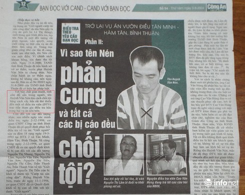 Người tù thế kỷ Huỳnh Văn Nén gửi đơn khiếu nại Báo Công an Nhân dân - ảnh 1