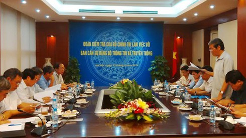 Đoàn kiểm tra Bộ Chính trị làm việc với Ban Cán sự Đảng Bộ TT&TT - ảnh 1