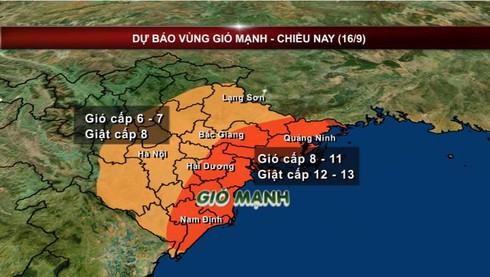 Tin bão số 3 trưa 16/9: Bão đang vào Vịnh Bắc Bộ, cảnh báo mưa lớn - ảnh 1