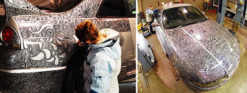 Ngỡ ngàng vẻ đẹp độc đáo từ những vết trầy xước của chiếc xe Nissan - ảnh 4