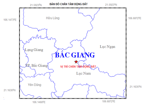 Xảy ra động đất 2,9 độ Richter tại khu vực miền núi tỉnh Bắc Giang - ảnh 1
