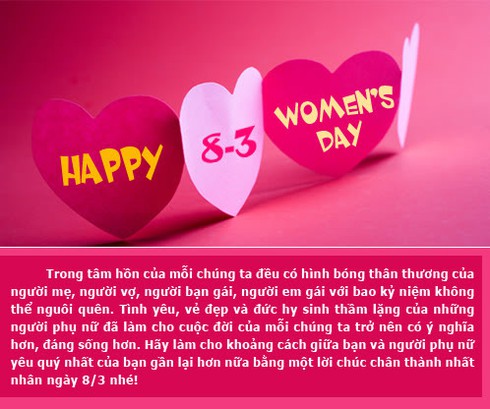 Thiệp mừng 8/3 kèm lời chúc đẹp, hay, ý nghĩa - ảnh 1