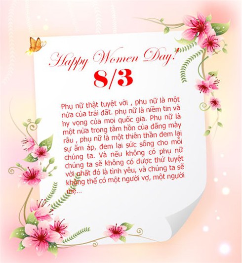 Thiệp mừng 8/3 kèm lời chúc đẹp, hay, ý nghĩa - ảnh 2