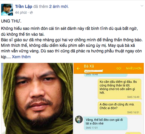 Ca sĩ Trần Lập bình tĩnh đón nhận tin mình bị ung thư - ảnh 1