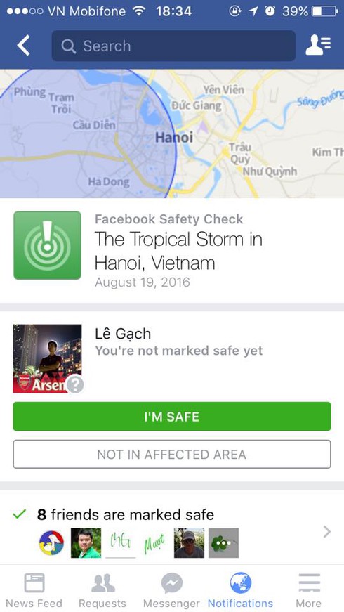 Facebook bật tính năng báo an toàn cho người dùng ở Việt Nam vì bão số 3 - ảnh 1