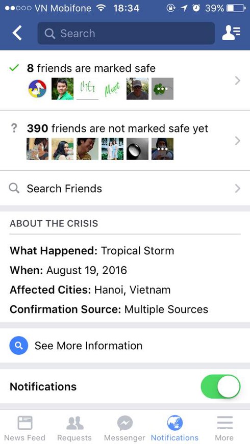 Facebook bật tính năng báo an toàn cho người dùng ở Việt Nam vì bão số 3 - ảnh 2