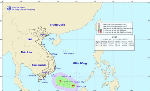 Tin áp thấp nhiệt đới trên Biển Đông chiều 3/11 và tin ngập lụt nghiêm trọng ở Phú Yên - ảnh 1