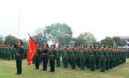 Các khối quân chính qui tập diễu binh Điện Biên Phủ - ảnh 1