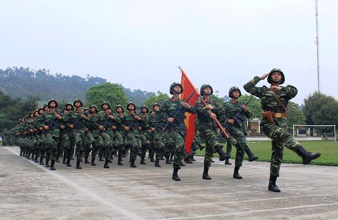 Các khối quân chính qui tập diễu binh Điện Biên Phủ - ảnh 3