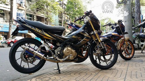 Cặp đôi Suzuki Satria F độ đẹp tại Sài Gòn - ảnh 2