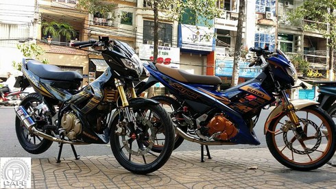 Cặp đôi Suzuki Satria F độ đẹp tại Sài Gòn - ảnh 4