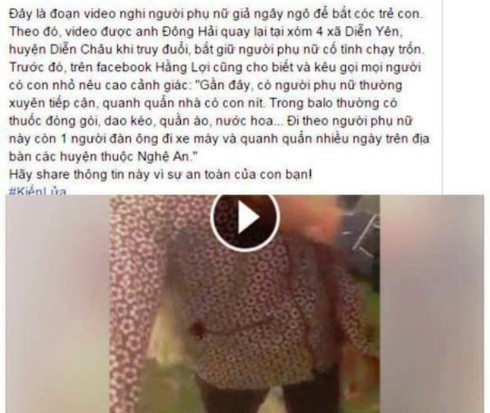 Nghệ An: Truy tìm người tung clip ‘bắt cóc’ trẻ em khiến dư luận hoang mang - ảnh 1