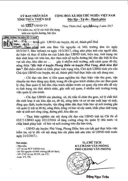 Chủ tịch Thừa Thiên – Huế yêu cầu xử lý ngay vấn đề Infonet đã phản ánh - ảnh 1