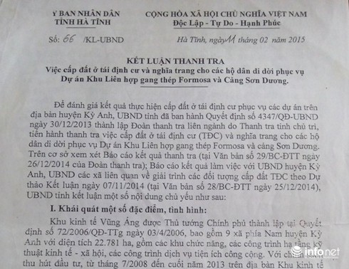 Hà Tĩnh: Xử lý hậu thu hồi đất TĐC Formosa, tỉnh đẩy xuống, xã huyện đẩy lên! - ảnh 1