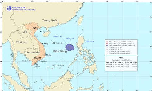 Tin áp thấp nhiệt đới mới nhất trên Biển Đông (25/9) - ảnh 1