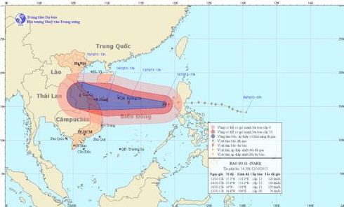 Bão số 11 trên biển Đông diễn biến phức tạp (chiều 12/10) - ảnh 1