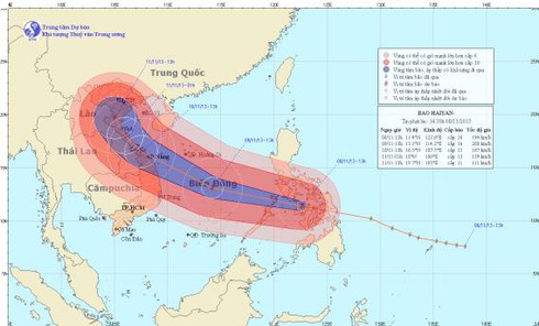 Tin mới nhất về siêu bão Haiyan (bão số 14): Vào Biển Đông tối nay (8/11) - ảnh 1