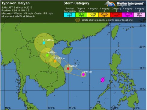 Tin bão số 14 (Haiyan) mới nhất: Các tỉnh Bình Định - Quảng Trị chuẩn bị ứng phó - ảnh 1