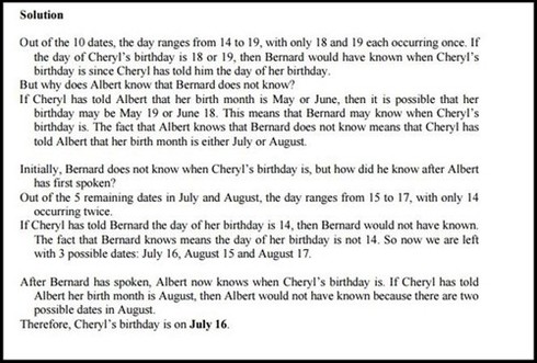 Bài toán thú vị: Tìm ngày sinh của Cheryl - ảnh 2