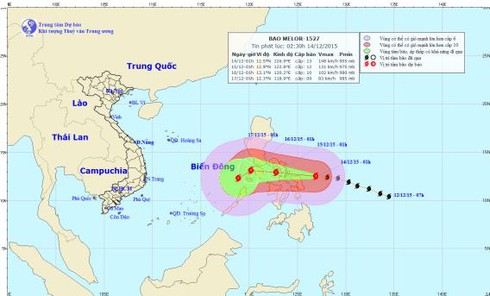 Tin bão Melor mới nhất và dự báo gió mùa đông bắc ngày 14/12 - ảnh 1