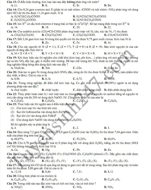 Đề thi thử THPT Quốc gia năm 2016 môn Hóa - THPT Chuyên Hạ Long - ảnh 2