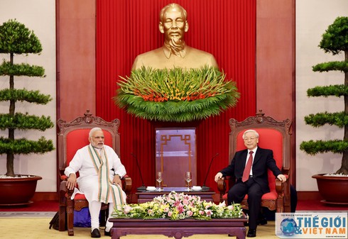 Tổng Bí thư Nguyễn Phú Trọng tiếp Thủ tướng Ấn Độ Narendra Modi - ảnh 1