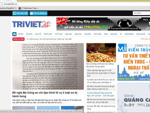 Bộ TT&TT thu hồi giấy phép của trang thông tin điện tử Trí Việt 24h - ảnh 1
