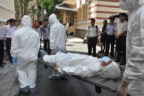 Cận cảnh diễn tập phòng chống và ứng phó dịch Ebola - ảnh 7