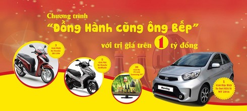 Trúng ô tô, xe máy với chương trình “Đồng hành cùng Ông Bếp” - ảnh 1