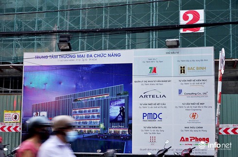 Sập giàn giáo công trình trung tâm thương mại ở TP.HCM, có công nhân bị thương - ảnh 1