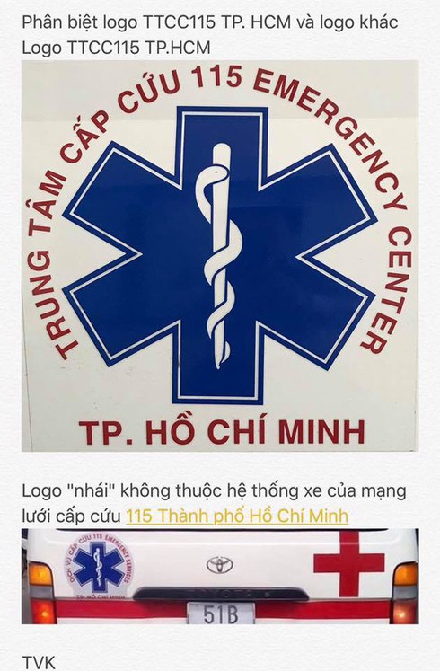Bác sĩ cảnh báo xe cấp cứu 115 dỏm và cách phân biệt - ảnh 1