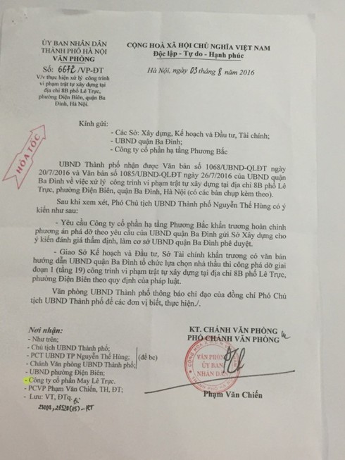 Vụ nhà 8B Lê Trực: Minh bạch và trách nhiệm để chủ đầu tư tâm phục khẩu phục! - ảnh 2