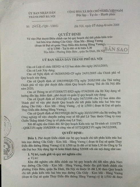 Vụ 8B Lê Trực: Quy hoạch chi tiết 1/500 đã bị bỏ quên! - ảnh 2