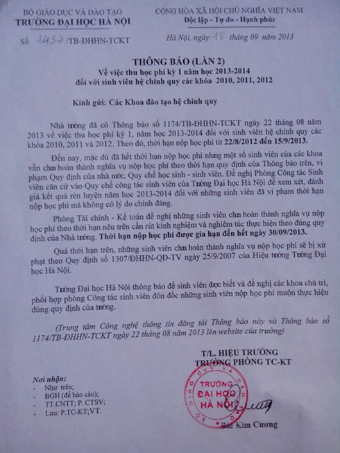 Vụ phạt chậm nộp học phí: Phải trả lại tiền phạt - ảnh 2