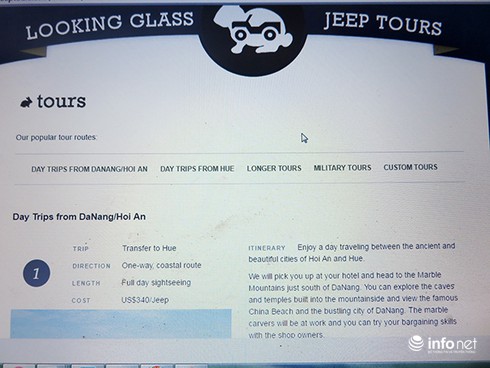 Đà Nẵng: Bị thu hồi tờ rơi, Jeep Tours vẫn ngoan cố giữ “China Beach” trên web! - ảnh 1