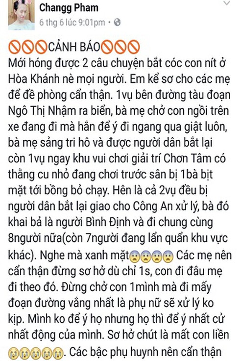 Bịa chuyện bắt cóc trẻ em trên Facebook để “câu