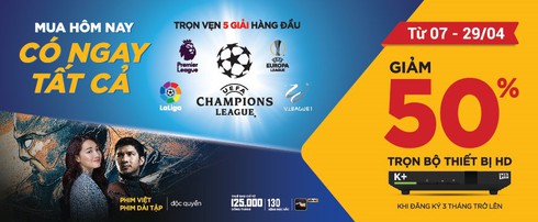 K+ giảm giá 50% bộ thiết bị trong tháng 4 - ảnh 1