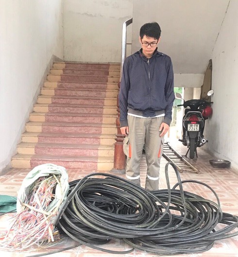 Hà Tĩnh: Bắt đối tượng trộm cáp viễn thông của VNPT - ảnh 1