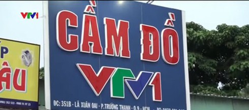 Nhãn hiệu VTV bị gán trên tiệm cầm đồ, xe ô tô cá nhân - ảnh 1