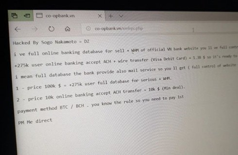 Website Ngân hàng Hợp tác xã Việt Nam bị hack, khách hàng của ngân hàng này cần làm gì?
