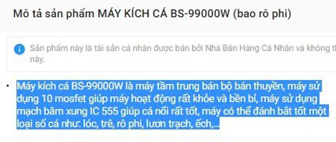 Không chỉ bán thiết bị lắp súng, Lazada còn rao bán máy kích điện giết cá - ảnh 2