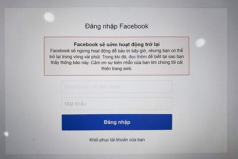 Facebook gặp sự cố nghiêm trọng: Không thể đăng nhập, gửi ảnh