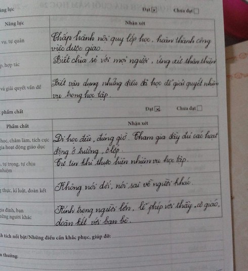 Đánh giá HS tiểu học cuối kỳ I: Thầy cô