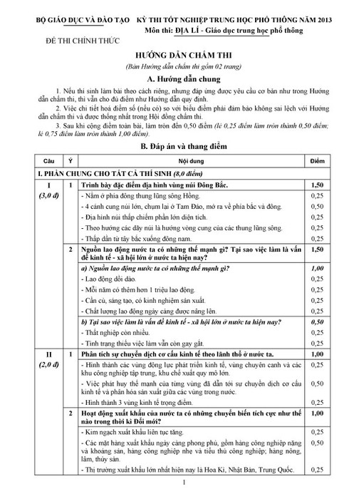Đáp án chính thức môn thi tốt nghiệp THPT của Bộ GD-ĐT - ảnh 17