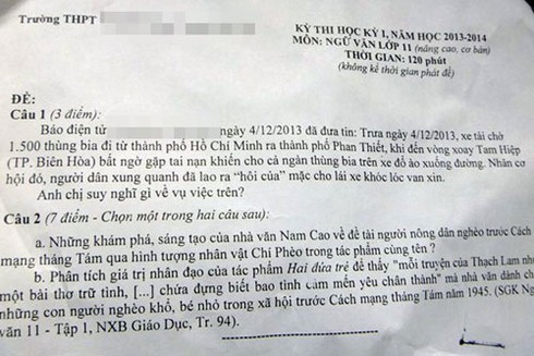 Cảnh 'hôi bia' tại Biên Hòa vào đề văn lớp 11 - ảnh 1