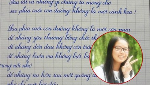 Chiêm ngưỡng chữ đẹp như in của nữ sinh lớp 11 - ảnh 1