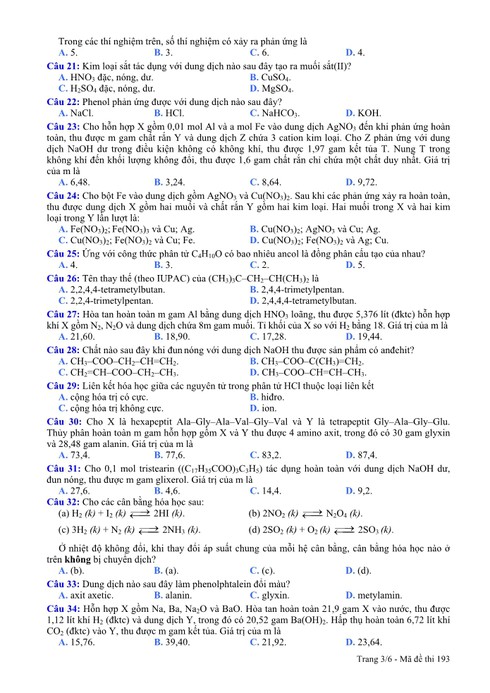Đáp án, đề thi môn Hóa khối A năm 2013 - ảnh 3