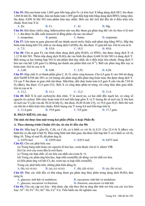 Đáp án, đề thi môn Hóa khối A năm 2013 - ảnh 4