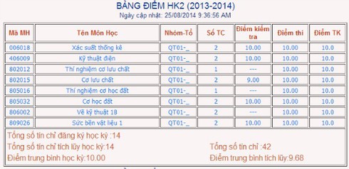 Bảng điểm toàn 10 khó tin của nữ sinh - ảnh 1
