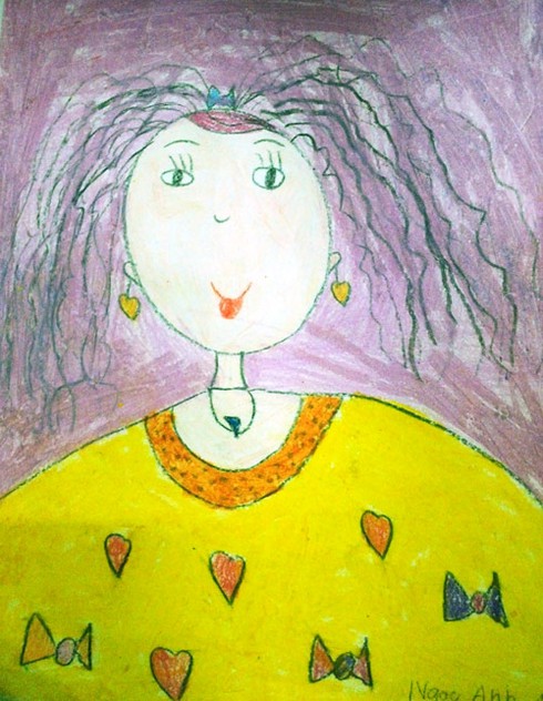 Ngộ nghĩnh bức tranh vẽ cô giáo của học sinh lớp 1 - ảnh 4